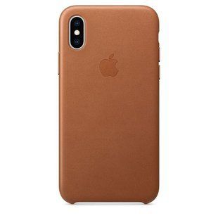 Кожаный чехол Apple Leather Case Saddle Brown для iPhone X | XS (MRWP2)