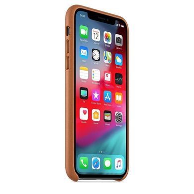 Кожаный чехол Apple Leather Case Saddle Brown для iPhone X | XS (MRWP2)