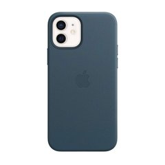 Кожаный чехол Apple Leather Case with MagSafe Baltic Blue для iPhone 12 | 12 Pro (MHKE3)