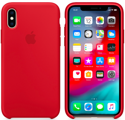 Силиконовый чехол-накладка для Apple iPhone X / XS Silicone Case - (PRODUCT) RED (MRWC2ZM/A)