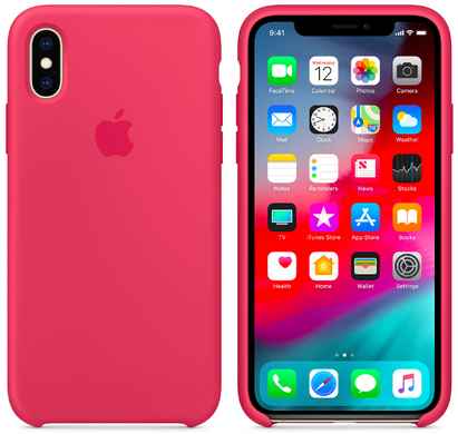 Силиконовый чехол Apple для iPhone X / XS Silicone Case - Hibiscus (MUJT2)