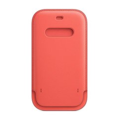 Кожаный чехол-бумажник Apple Leather Sleeve with MagSafe Pink Citrus для iPhone 12 | 12 Pro (MHYA3)