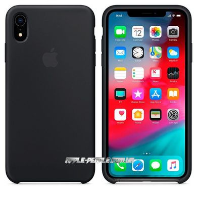 Силиконовый матовый чехол Apple Silicone Case Black для iPhone XR (OEM)