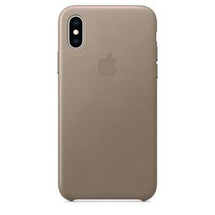 Кожаный чехол Apple Leather Case Taupe для iPhone X | XS (MRWL2)