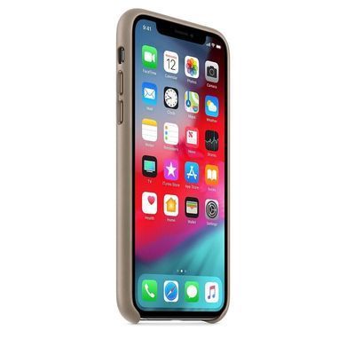 Кожаный чехол Apple Leather Case Taupe для iPhone X | XS (MRWL2)