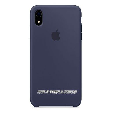 Силиконовый матовый чехол Apple Silicone Case Midnight Blue для iPhone XR (OEM)