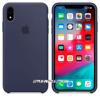 Силиконовый матовый чехол Apple Silicone Case Midnight Blue для iPhone XR (OEM)