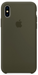 Силиконовый чехол-накладка для Apple iPhone X / XS Silicone Case - Dark Olive (MR522)