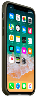 Силиконовый чехол-накладка для Apple iPhone X / XS Silicone Case - Dark Olive (MR522)