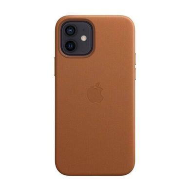 Kожаный чехол Apple Leather Case with MagSafe Saddle Brown для iPhone 12 mini (MHK93)