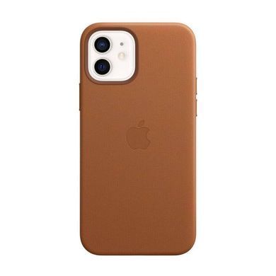 Kожаный чехол Apple Leather Case with MagSafe Saddle Brown для iPhone 12 mini (MHK93)