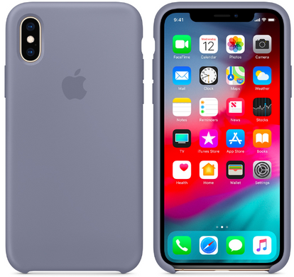 Силиконовый матовый чехол для Apple iPhone X / XS Silicone Case - Lavender Gray (MTFC2LL/A)