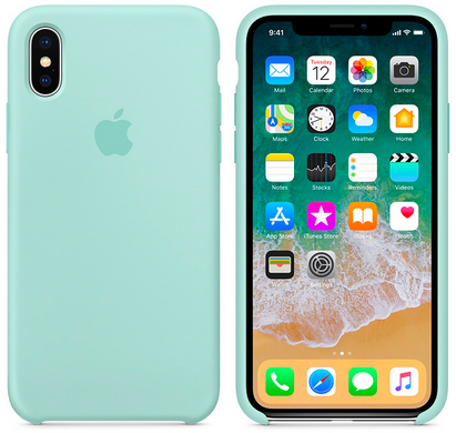 Силиконовый чехол-накладка для Apple iPhone X / XS Silicone Case - Marine Green (MRRE2)
