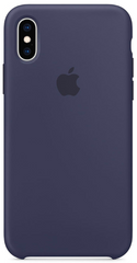 Силиконовый матовый чехол Apple для iPhone X / XS Silicone Case - Midnight Blue (MRW92LL/A)