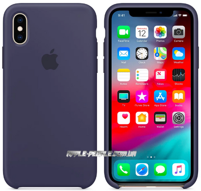 Силиконовый матовый чехол Apple для iPhone X / XS Silicone Case - Midnight Blue (MRW92LL/A)