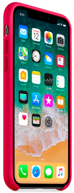 Силиконовый чехол-накладка для Apple iPhone X / XS Silicone Case - Rose Red (MQT82)