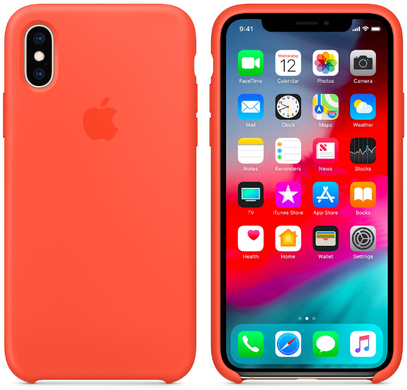 Силиконовый матовый чехол Apple для iPhone X / XS Silicone Case - Nectarine (MTFA2LL/A)