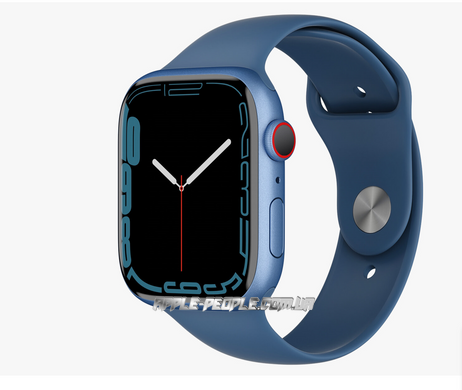 Apple Watch Series 7 GPS 45mm Blue Aluminium Case with Abyss Blue Sport Band (MKN83)