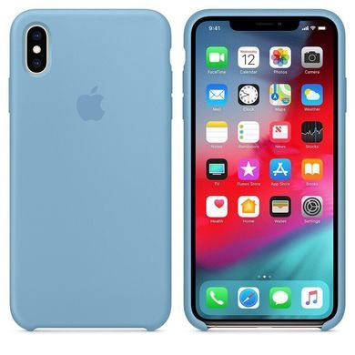 Силиконовый матовый чехол Apple для iPhone XS Max Silicone Case Cornflower (MW952LL/A)