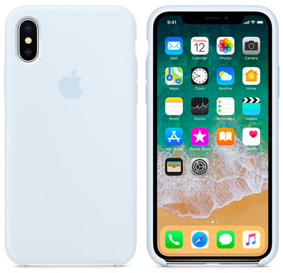 Силиконовый чехол-накладка для Apple iPhone X / XS Silicone Case - Sky Blue (MRRD2)