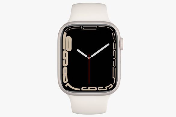 Apple Watch Series 7 GPS 45mm Starlight Aluminium Case with Starlight Sport Band (MKN63)