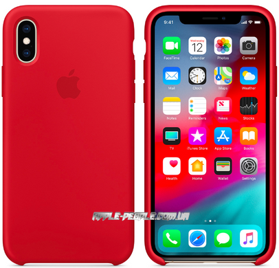 Силиконовый матовый чехол Apple для iPhone X / XS Silicone Case - (PRODUCT) RED (MRWC2LL/A)