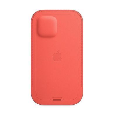 Кожаный чехол-бумажник Apple Leather Sleeve with MagSafe Pink Citrus для iPhone 12 mini (MHMN3)