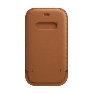 Кожаный чехол-бумажник Apple Leather Sleeve with MagSafe Saddle Brown для iPhone 12 mini (MHMP3)