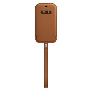 Кожаный чехол-бумажник Apple Leather Sleeve with MagSafe Saddle Brown для iPhone 12 mini (MHMP3)
