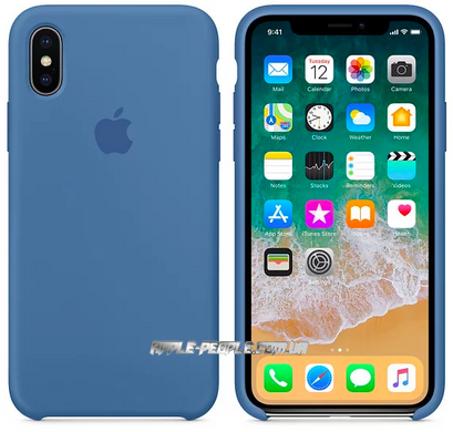 Силиконовый матовый чехол Apple для iPhone X / XS Silicone Case - Denim Blue (MRG22LL/A)