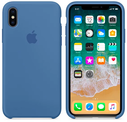 Силиконовый матовый чехол для Apple iPhone X / XS Silicone Case - Denim Blue (MRG22LL/A)
