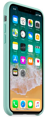 Силиконовый матовый чехол Apple для iPhone X / XS Silicone Case - Marine Green (MRRE2LL/A)