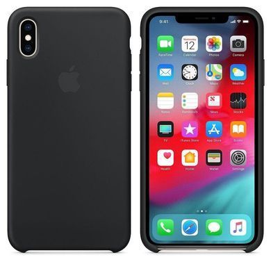 Силиконовый матовый чехол Apple для iPhone XS Max Silicone Case Black (MRWE2LL/A)