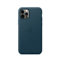 Кожаный чехол AnySmart Genuine Leather Case MagSafe Blue Lake для iPhone 12 Pro Max ОЕМ