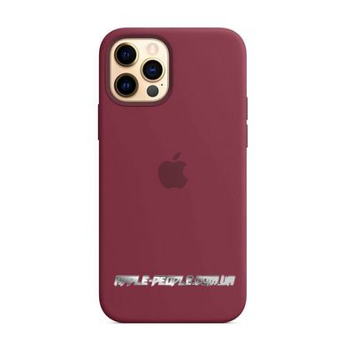 Cиликоновый чехол AnySmart Silicone Case MagSafe Plum для iPhone 12 | 12 Pro (OEM)