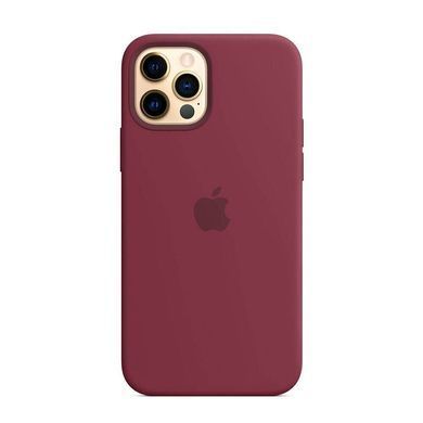Cиликоновый чехол AnySmart Silicone Case MagSafe Plum для iPhone 12 | 12 Pro (OEM)