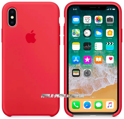 Силиконовый матовый чехол Apple для iPhone X / XS Silicone Case - Red Raspberry (MRG12LL/A)