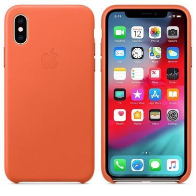 Кожаный чехол Apple Leather Case Sunset для iPhone X | XS (MVFQ2)