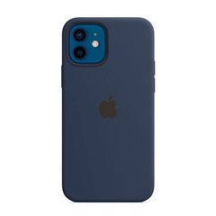 Cиликоновый чехол AnySmart Silicone Case MagSafe Deep Navy для iPhone 12 | 12 Pro (OEM)