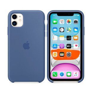 Силиконовый чехол AnySmart Silicone Case Linen Blue для iPhone 11 (OEM)