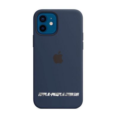 Cиликоновый чехол AnySmart Silicone Case MagSafe Deep Navy для iPhone 12 | 12 Pro (OEM)