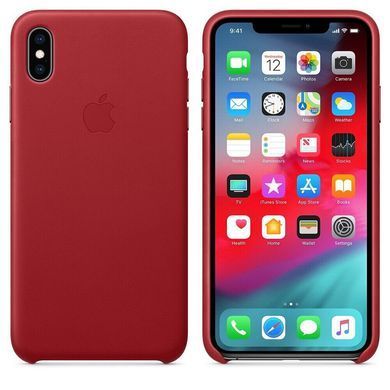 Кожаный чехол Apple Leather Case (PRODUCT) RED для iPhone XS Max (OEM)