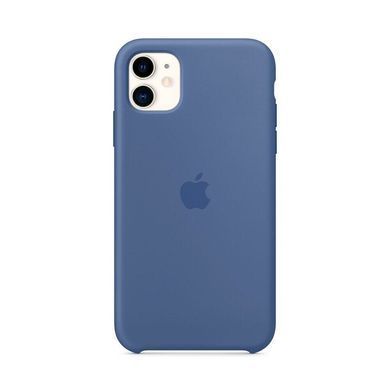 Силиконовый матовый чехол Apple Silicone Case Linen Blue для iPhone 11 (OEM)