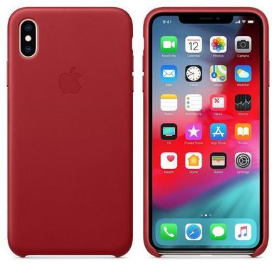 Кожаный чехол Apple Leather Case (PRODUCT) RED для iPhone XS Max (OEM)