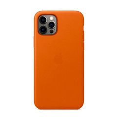 Кожаный чехол Apple Genuine Leather Case MagSafe Orange для iPhone 12 Pro Max ОЕМ