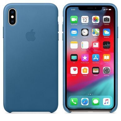 Кожаный чехол Apple Leather Case Cape Cod Blue для iPhone XS Max (OEM)