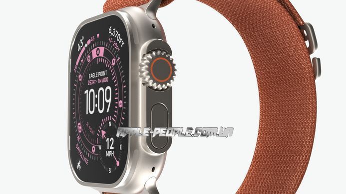 Apple Watch Ultra 3 GPS + Cellular 49mm Black Titanium Case with Terra Cotta Alpine Loop - Large (MF254+MG9F4)