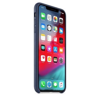 Кожаный чехол Apple Leather Case Midnight Blue для iPhone XS Max (OEM)