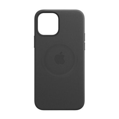 Черный Кожаный чехол Apple Leather Case with MagSafe Black (MHKM3) для iPhone 12 Pro Max