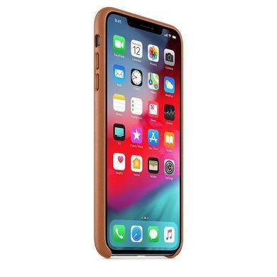 Кожаный чехол Apple Leather Case Saddle Brown для iPhone XS Max (OEM)